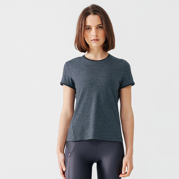 T-shirt de running manches longues respirant femme - RunDry+ Feel gris  fonçé - Decathlon