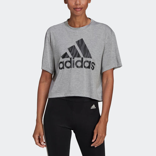 





T-SHIRT DE FITNESS CROP ADIDAS FEMME gris chiné