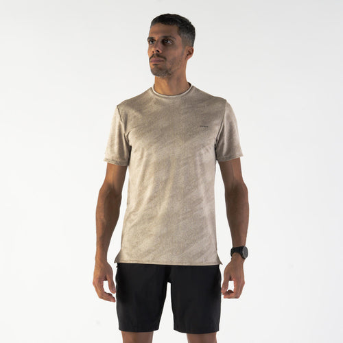 





T-shirt running respirant Homme,  Kiprun Run 500 beige