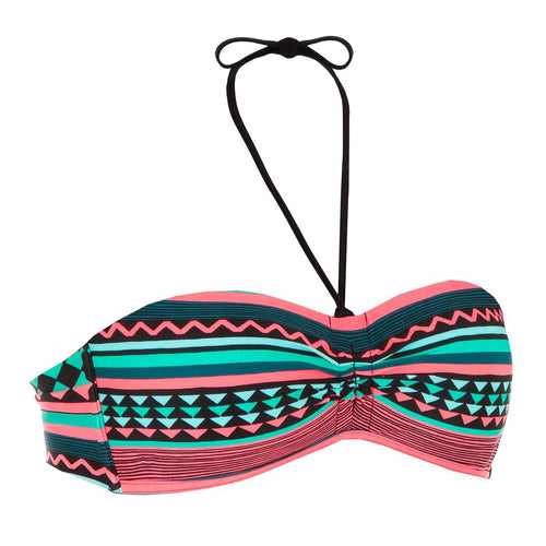 





Haut de maillot de bain de surf forme bandeau coques fixes LAETI GIO VERT