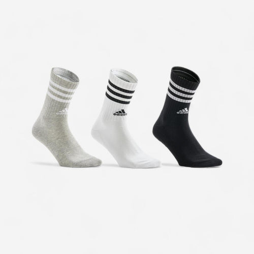 





CHAUSSETTES DE SPORT HAUTES ADIDAS STRIPES NOIR BLANC GRIS LOT DE 3