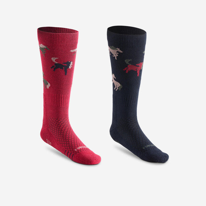 





Chaussettes d'équitation enfant SKS 500 motifs poneys marine et rose. Lot de 2, photo 1 of 9