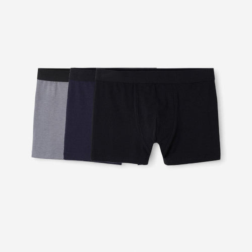 





Lot de 3 boxers en coton Homme - Noir/Gris/Bleu