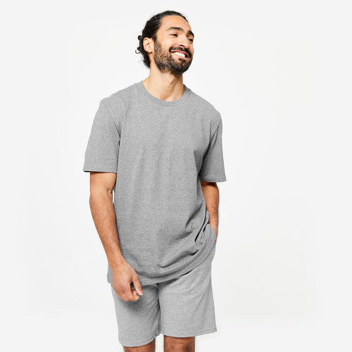 





T-shirt fitness en coton homme, gris