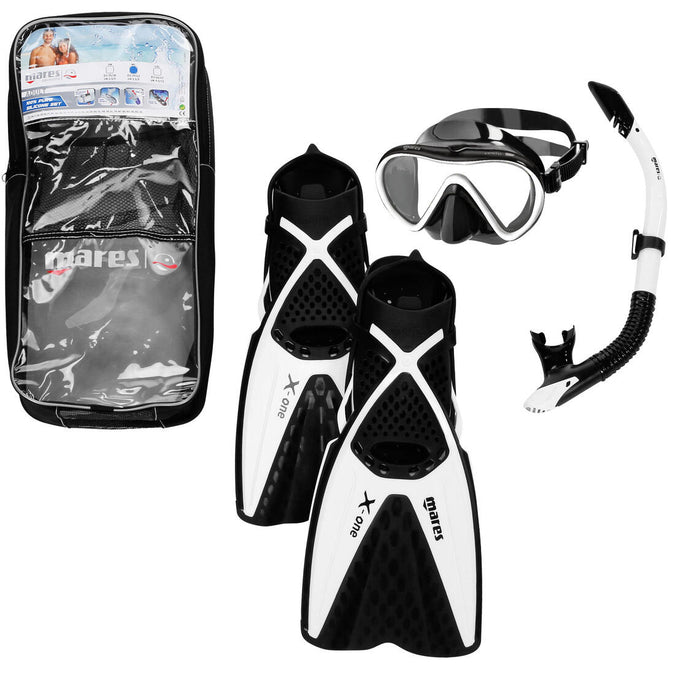 





Kit d'apnée Freediving PMT palmes masque tuba Adulte X One noir blanc, photo 1 of 2