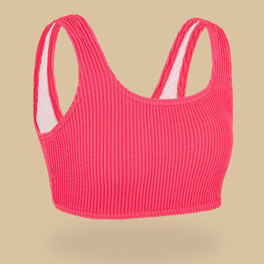 article en promo : Haut de maillot de bain brassiere texture lana fille 500 lavande