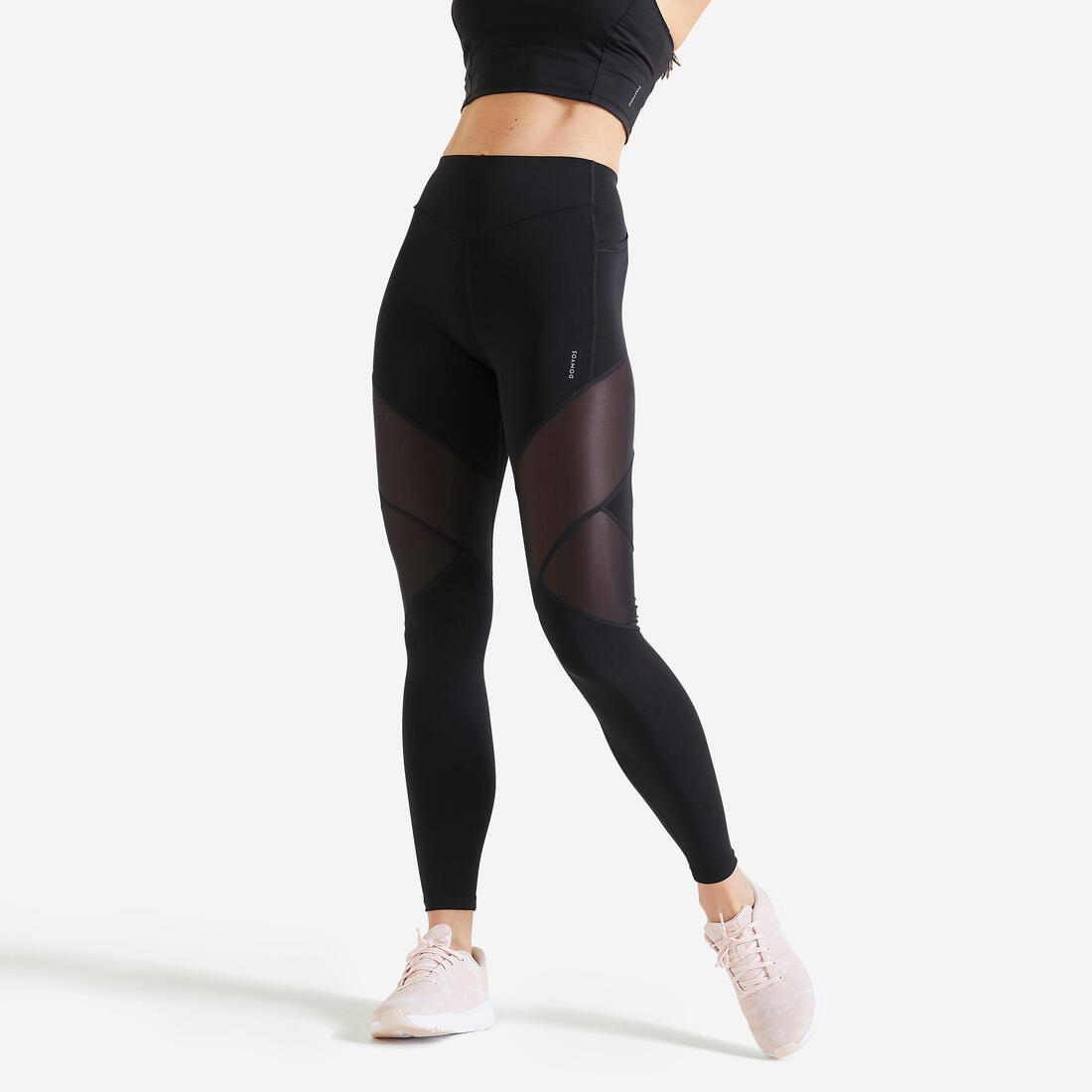 article en promo: Legging fitness cardio bimatière taille haute femme