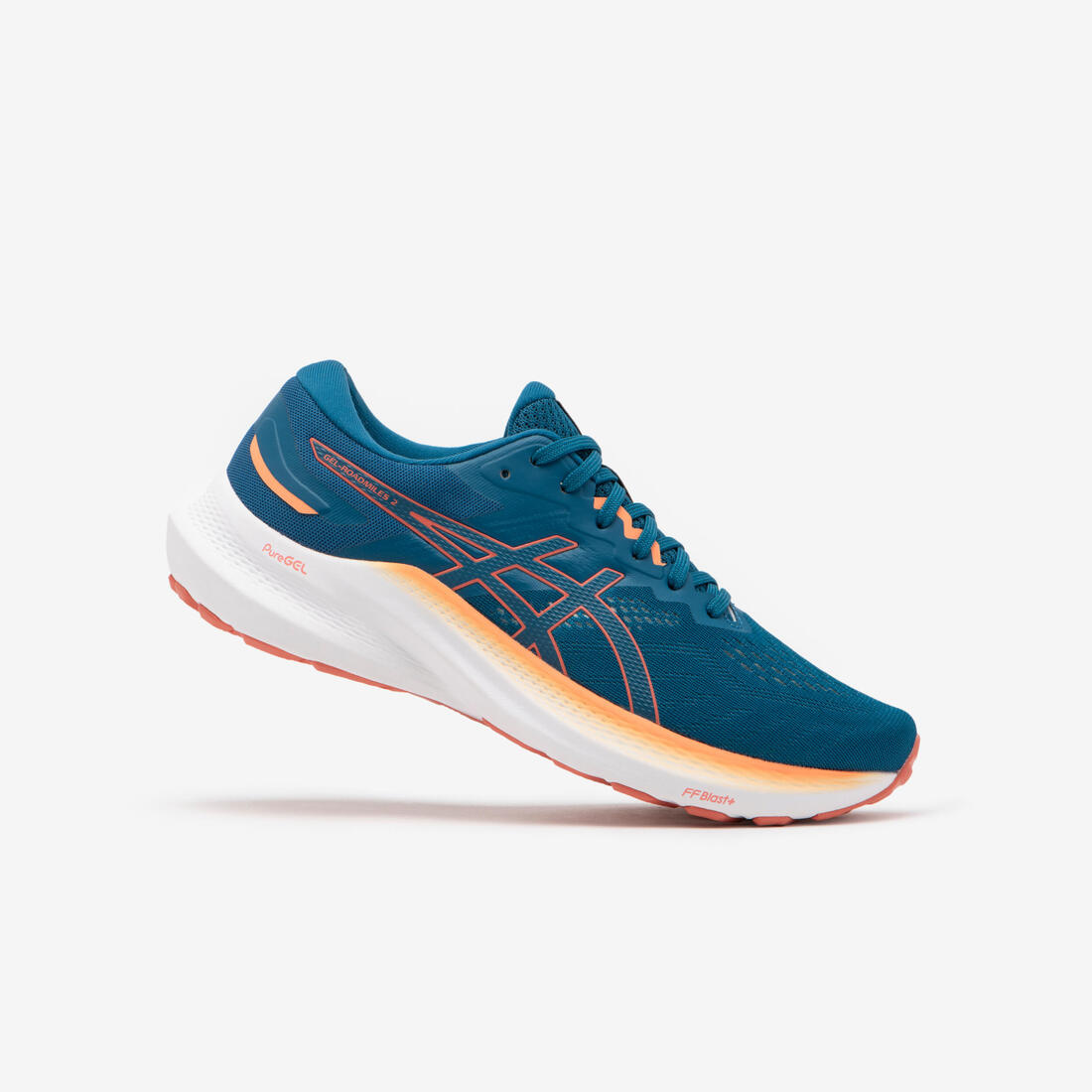 article en promo : Chaussure de running femme asics - gel-roadmiles 2 bleu nuit corail