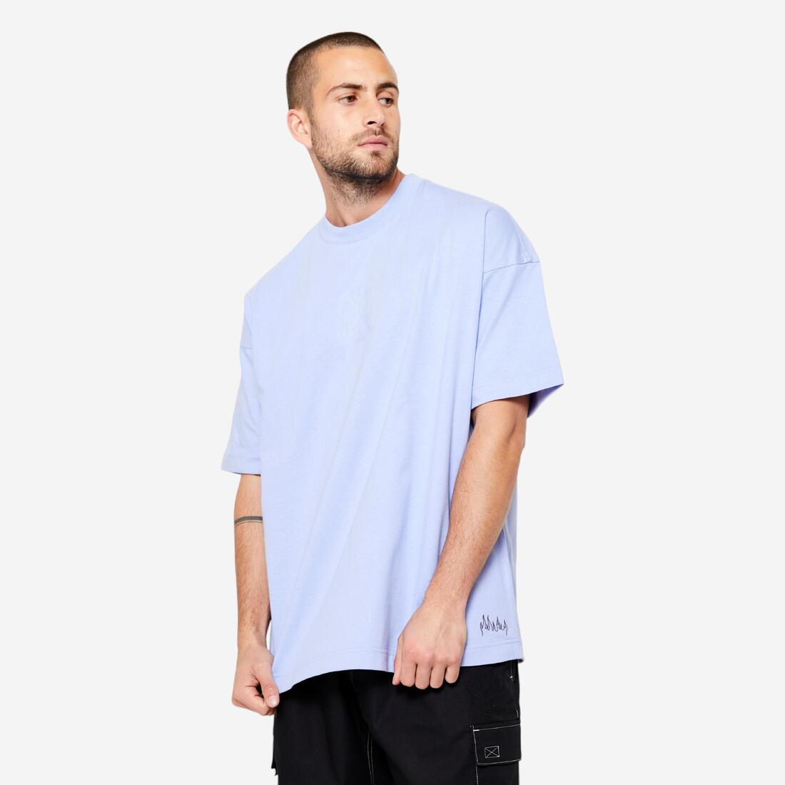 article en promo : T-shirt large de skateboard gris anthracite ts500. collection signature damestoy