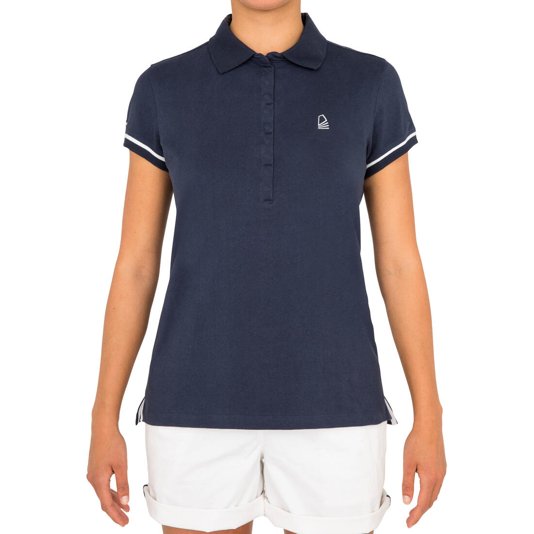 Polo Manches courtes Voile aventure 100 Femme Bleu