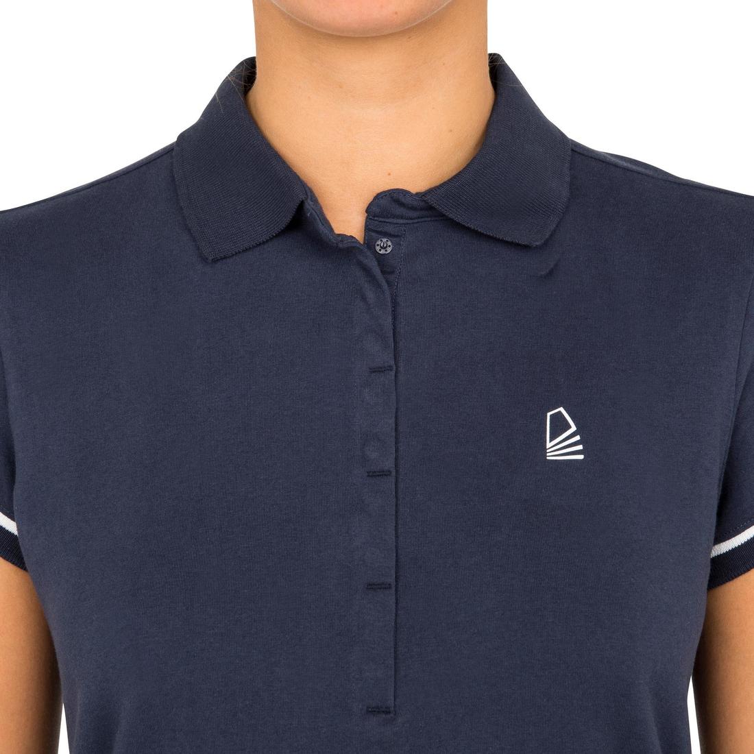Polo Manches courtes Voile aventure 100 Femme Bleu