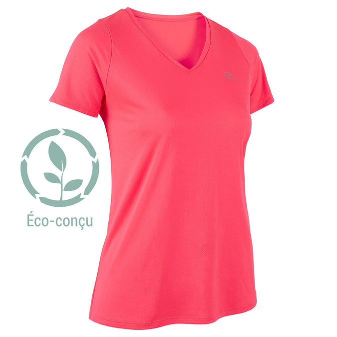 T-shirt manches courtes running respirant femme - Dry noir - Decathlon