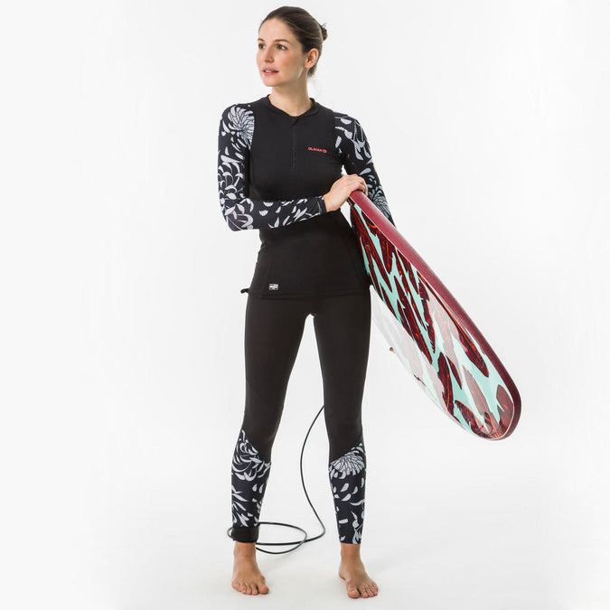 LEGGING SURF ANTI UV 500 FEMME F NOIR ET Decathlon Guadeloupe