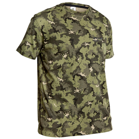 





T-shirt manches courtes chasse 100 camouflage woodland
