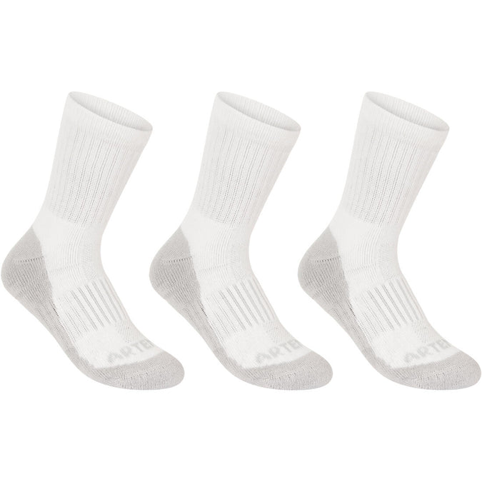 chaussettes de sport a tige haute enfant (lot de 3) blanc chaussettes fille